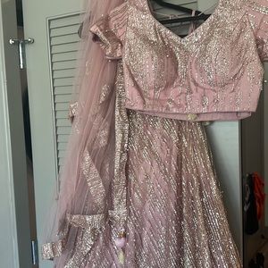 Rosé color glittery Lengha